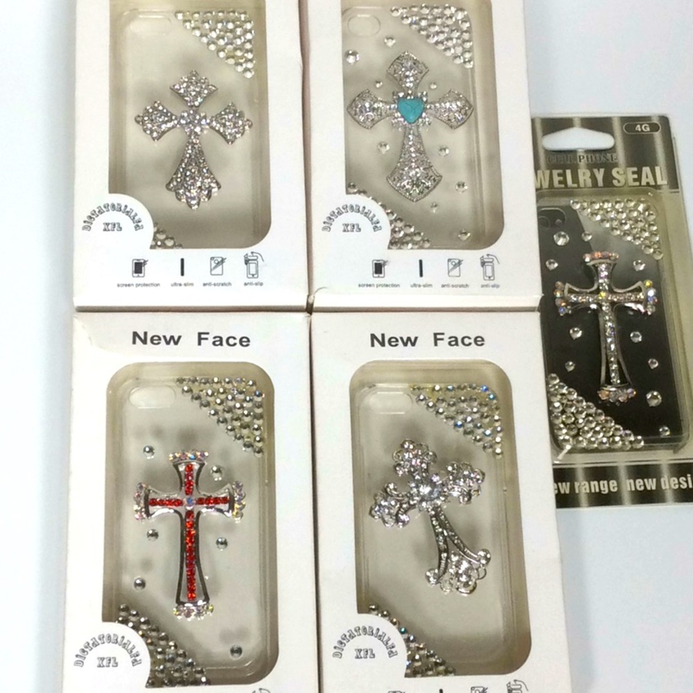 Five Rhinestone Cross Cellphone Cases